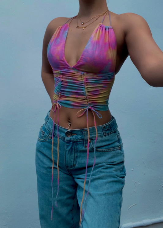 Keep You Guessing Tie Dye Top (Pink)