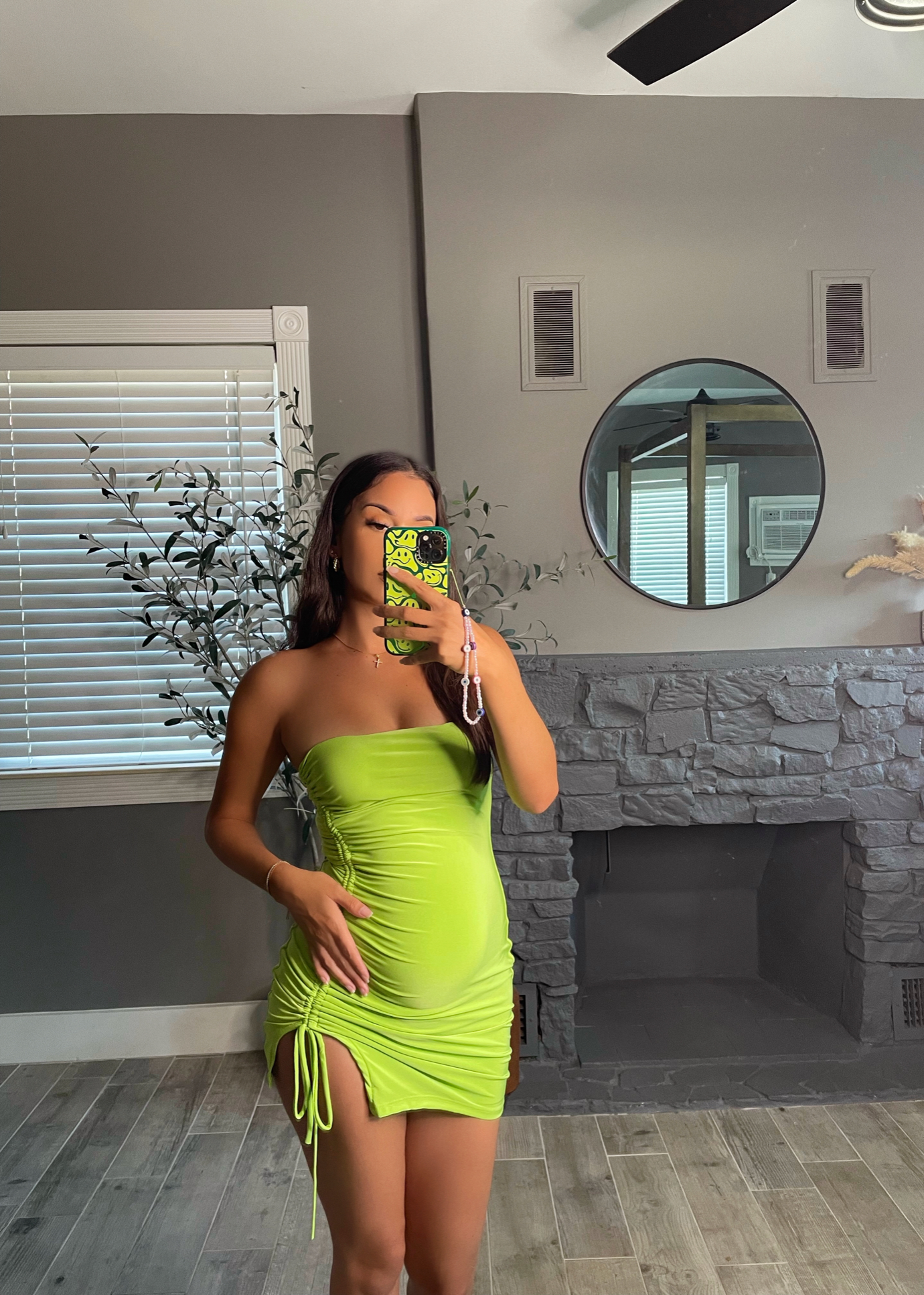 I Got Options Side Slit Mini Dress (Lime)