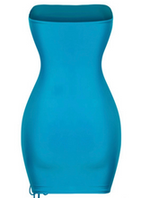 Load image into Gallery viewer, I Got Options Side Slit Mini Dress (Turquoise)
