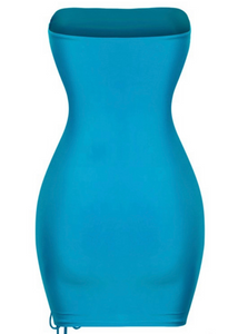 I Got Options Side Slit Mini Dress (Turquoise)