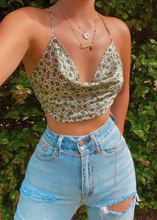 Load image into Gallery viewer, Don’t Let Me Go Floral Satin Top (Green)
