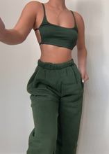 Load image into Gallery viewer, 1-800-HIS-LOSS Crop Top And Jogger Set (Hunter Green)
