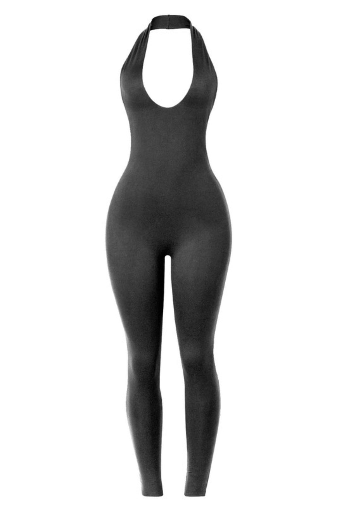 The Perfect Vibe Halter Jumpsuit (Black)