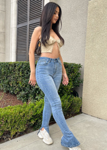 Load image into Gallery viewer, Well Played High Waisted Split Jeans (Medium Wash)
