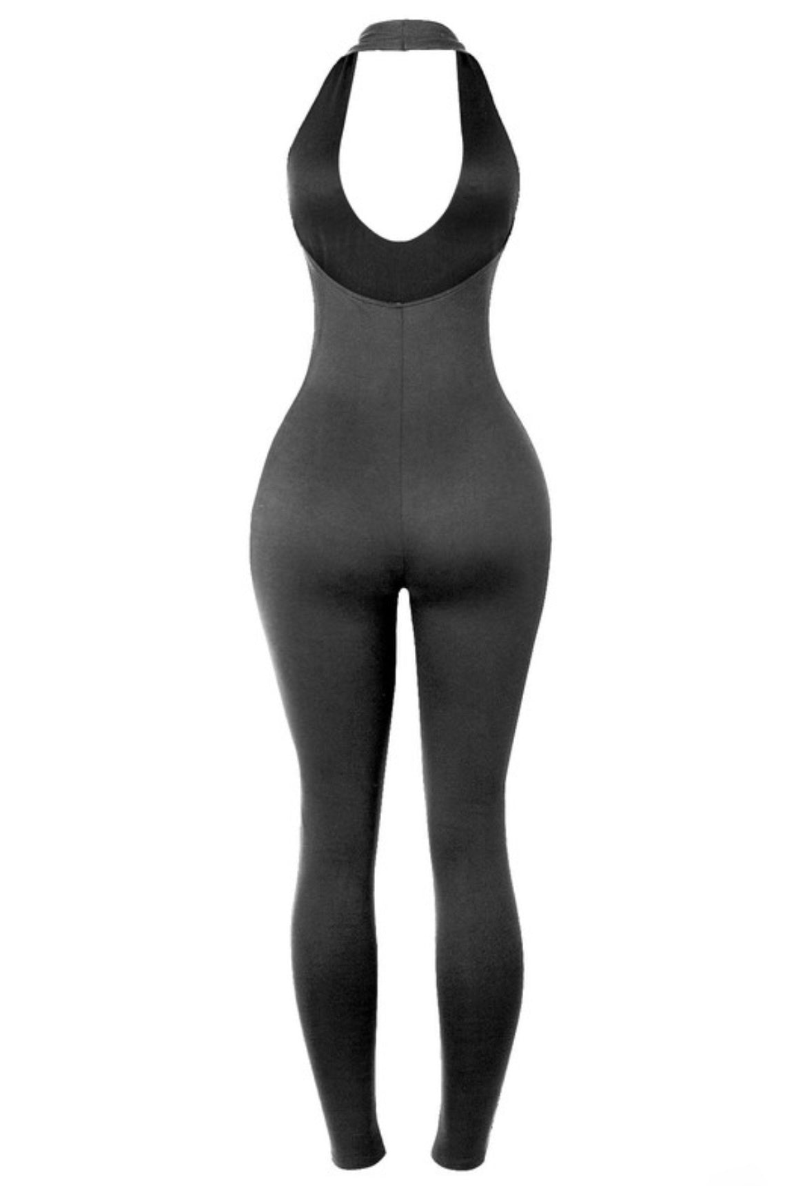 The Perfect Vibe Halter Jumpsuit (Black)