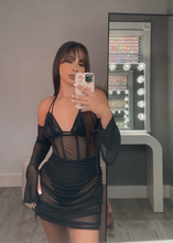 Load image into Gallery viewer, Birthday Behavior Mesh Mini Dress (Black)
