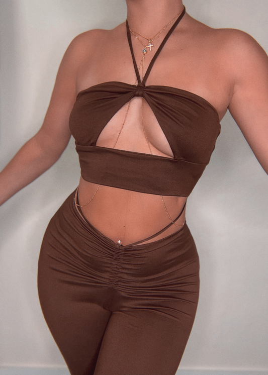 Perfect Match Crop Top (Brown)